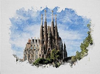 Amazon.co.jp: サグラダファミリア独特の建物アートパネル つき飾り絵 Amazon.co.jp: サグラダファミリア独特の建物アートパネル つき飾り絵